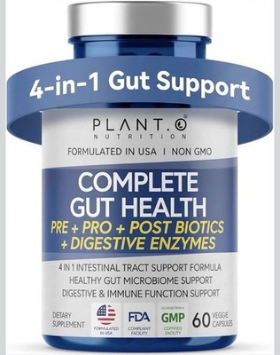 4-in-1 Prebiotic Probiotic & Postbiotic for Women & Men, Complete Gut & Diges...