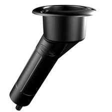 Mate Series Plastic 30° Rod & Cup Holder - Drain - Round Top - Black P103...