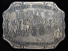 PK13106 VINTAGE 1970s AMERICAN EXPRESS CO. WELLS BUTTERFIELD CO. BUCKLE