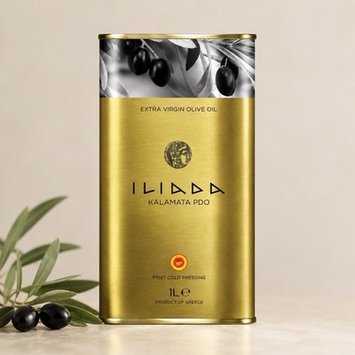 ILIADA Kalamata PDO Extra Virgin Olive Oil 1L Tin First Cold Pressed