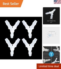 Lightweight Y-Shaped Hose Barb Fittings 3 Way Adapter - 4 Pack for Diverse Uses