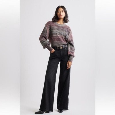Treasure & Bond Women's High Rise Wide Leg Jeans Size 31 Black Wash NEW NWOT