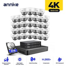 ANNKE 32CH 12MP NVR 4K Audio POE Security Camera System Human Vehcile Detection