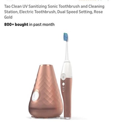 Tao Clean UV Sanitizing Sonic Toothbrush and Cleaning Station Rose Gold