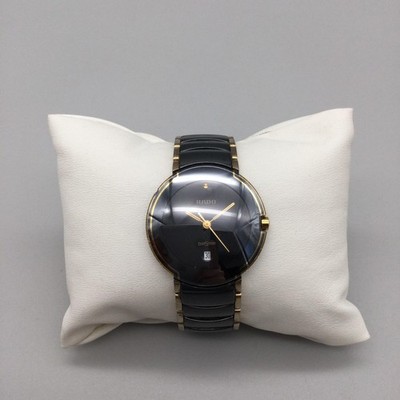 Rado DiaStar Womens Watch 30mm Black Dial Gold Tone 129.0301.3 New