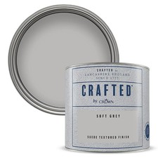 Crafted By Crown Luxurious Suede Textured Matt Emulsion Paint Soft Grey 125ml