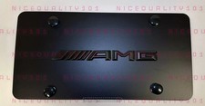 3d Mercedes Benz Amg Front Stainless Steel Finished License Plate Frame Holder