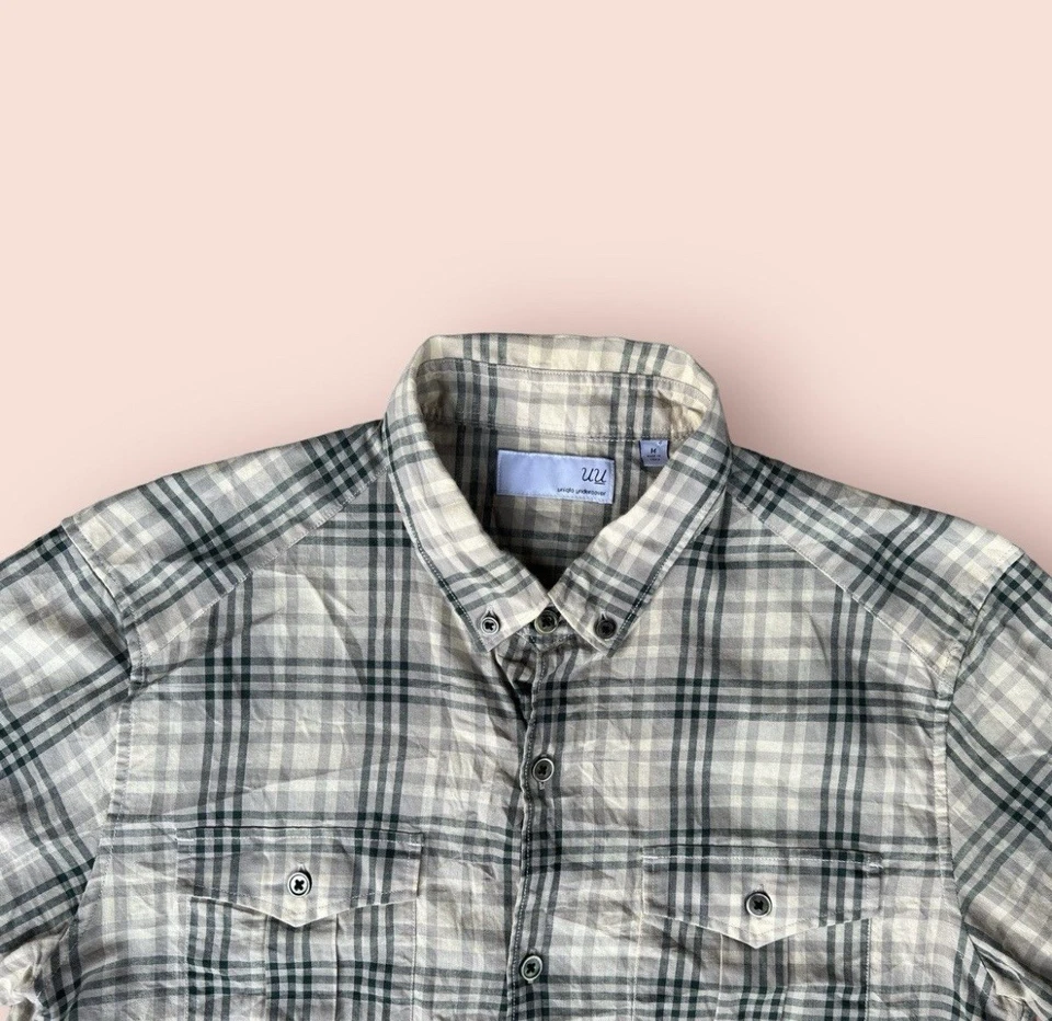 Rare Undercover X Uniqlo 4 Pockets Plaid Botton Up Shirt - Image 2 of 4
