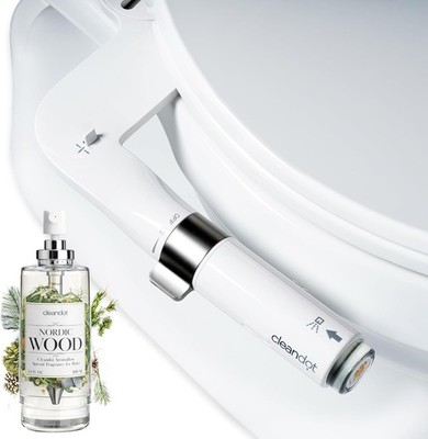 CleanDot Bidet with Fragrance Spray  Non-Electric Self-Cleaning with Nordic Wood