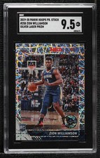 2019 NBA Hoops Premium Stock Silver Lazer Prizm Zion Williamson Rookie RC 0i76