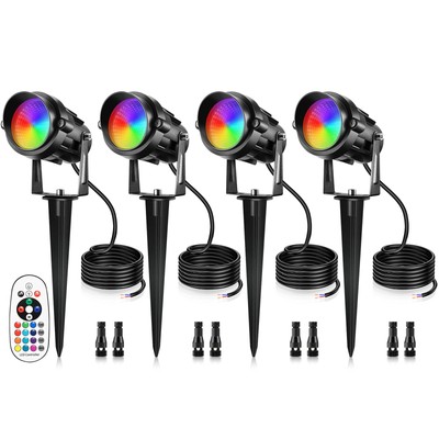 12W RGBW Color Changing Landscape Lights - Low Voltage LED Landscape Lighting...