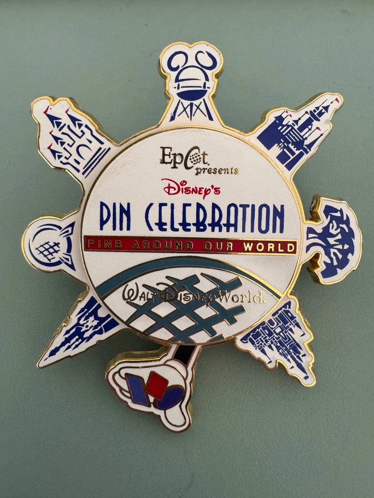 Disney 2001 Epcot Pin Celebration Pins Around the World Logo Spinner Pin