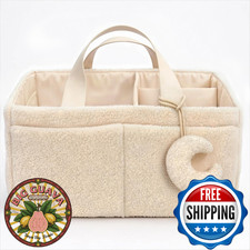 Orelle Boucl  Diaper Caddy Organizer with Matching Pouch  Moon Pendant  Teddy