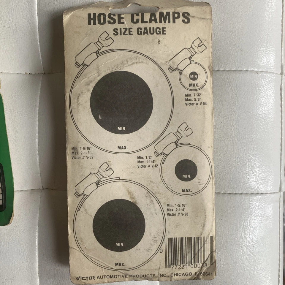 Abrazaderas de manguera Victor vintage NOS V-38 y NOS 600-12C abrazaderas 9/16-1,1/4 Foto 4 de 4