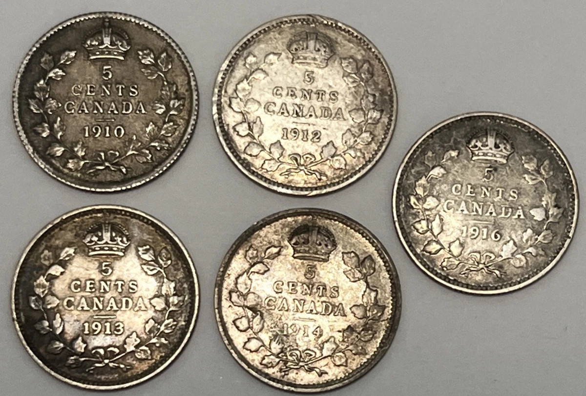 曾流通1916 年加拿大五美分1858-1921 | eBay