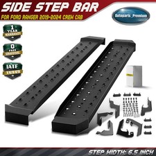 6.5 Inch Textured Black Steel Sidestepbars For Ford Ranger 2019-2024 Crew Cab 6.5 Inch Textured Black Steel Sidestepbars For Ford Ranger 2019-2024 Crew Cab