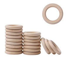 20PCS Unfinished Wooden Rings, 1.6inch/40mm Smooth Wood Rings for Crafts, DIY an