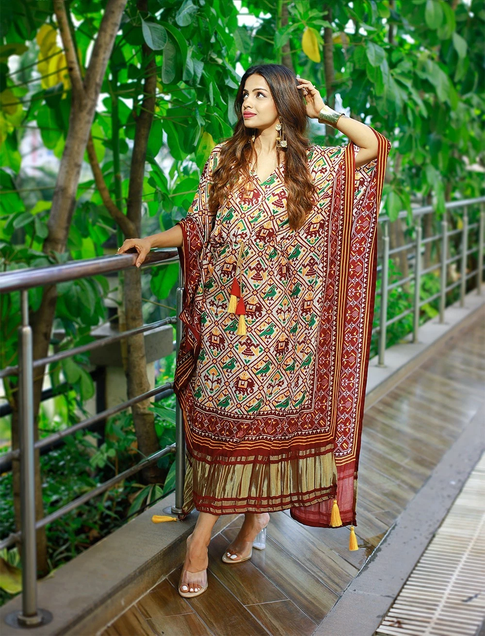 Pure Gaji Silk Kaftan Abaya Women Jacquard Paithani Wedding Party Wear Long Dres
Opens in a new wind