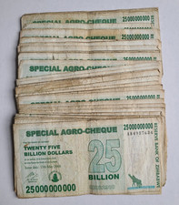 2008 50X $25 Billion Dollar Bill X50 Zimbabwe Circulated Hyperinflation History