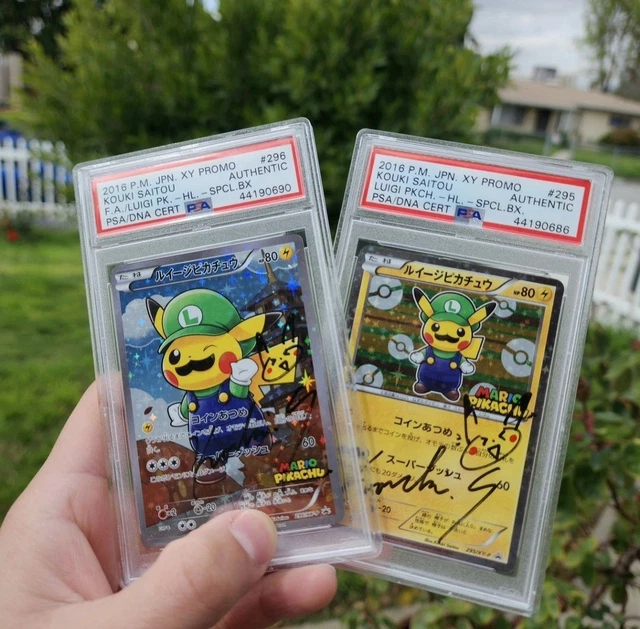 2016 Pikachu Poncho Luigi Full  & Half Art 297/295 Auto/Sketch Kouki Saito PSA 