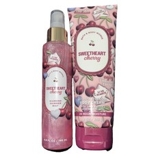 Bath  Body Works Sweetheart Cherry Diamond Mist  Body Cream Set