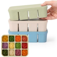 3 Pack Baby Food Freezer Tray with Lids 2.13 oz x 6 Cups/1.15 oz x 12 Cups Si...