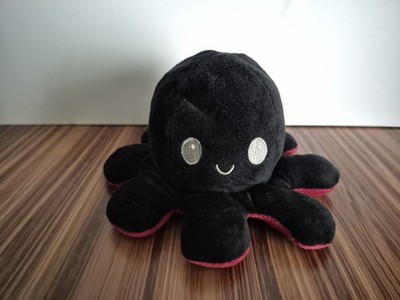 TeeTurtle Reversible Octopus Plush Small Black to Red Stuffed Plush