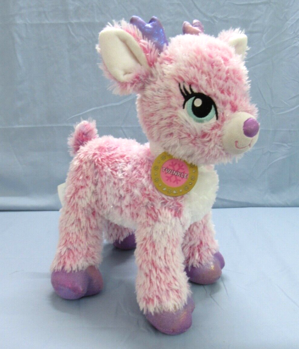 BUILD-A-BEAR Twinkle the Reindeer PINK Christmas 2017 PLUSH Stuffed Animal 14
