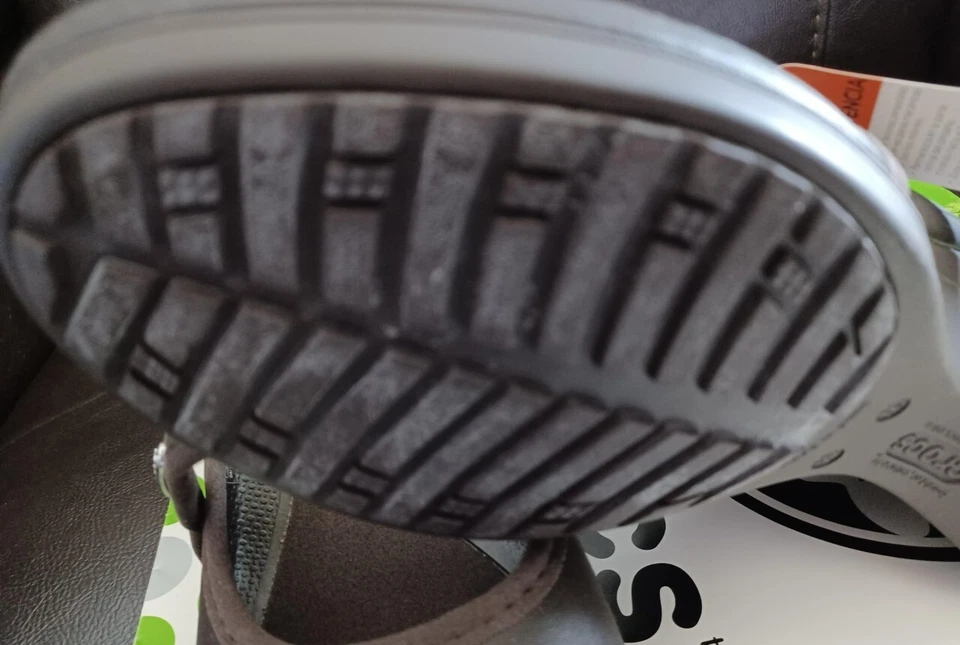 CROCS CASEY GINGER LEATHER WEDGE MARY JANE non-slip WORK SHOE~Brown~Women 10~NEW - Image 4 of 4