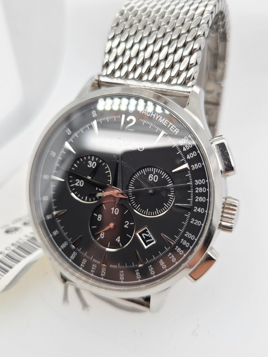 Movado Circa Chrono Stainless Steel Watch 0606803 (35.1.14.1184