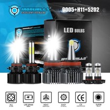 6 Sides H11 9005 LED Headlights 5202 Fog Light for GMC Sierra 1500 6000K 07-2013