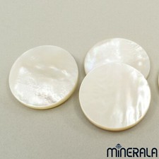 NATURAL FRESHWATER MOTHER OF PEARL SHELL ROUND FLAT TOP GEMSTONE WP00298