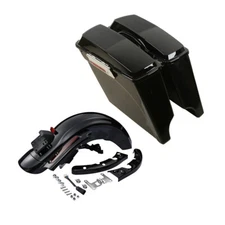 5" Stretched Hard Saddle Bag & CVO Rear Fender Fit For Harley Road Glide 09-13