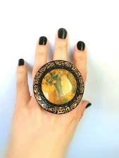 Big Boho Cocktail Bohemian Adjustable Handmade Ring Hippie Jewelry Unique Gift