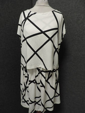 UNIQLO SPRZ NY layered dress Black/White UK S RRP £24.90 LN035 CC 16