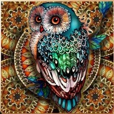 OWL  FULL  DIAMOND  CROSS - STITCH  3D DIAMOND