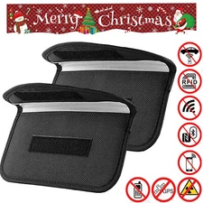 2Pack Faraday Bags for Car Keys Cell Phone Signal Blocking Key Pouch Wallet Case