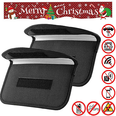 2Pack Faraday Bags for Car Keys Cell Phone Signal Blocking Key Pouch Wallet Case