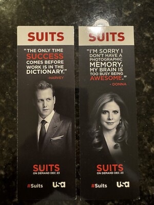 Suits USA Vintage Bookmarks- Harvey Specter and Donna Paulsen. Limited Edition