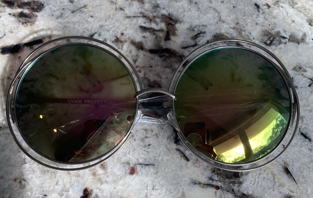 Retro Oversized Round Sunglasses Prop Costume Cosplay Mirror 