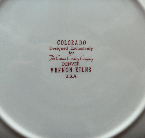 Vernon Kilns Colorado state collector plate~Artist signed Frank Bowers~pristine - Picture 4 of 4