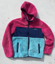 Girl's Eddie Bauer Jacket Multicolor Fleece Full-Zip L Outdoor Colorblock Snow