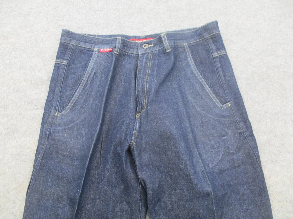 Pantalones de mezclilla Reverb para hombre 40 azules pierna recta holgados Y2K patinador ropa de calle 40x32 Foto 2 de 4