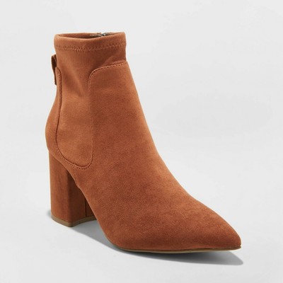 cognac sock booties