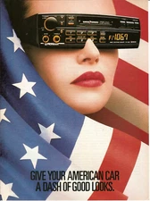 1987 Pioneer Car Audio Vintage Magazine Ad    Sexy Girl  American Flag
