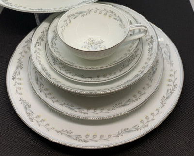 7 Pc Place Settings NORITAKE NATALIE  Lilly Valley 5815 Porcelain Plate Bowl Cup