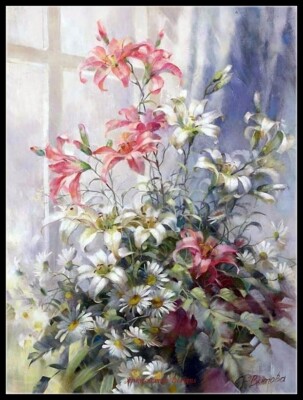 Bouquet Collection 2-11 - Counted Cross Stitch Patterns - Color & BW Symbols