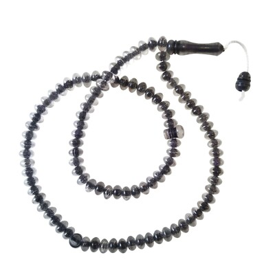 Muslim Dhikr Beads Translucent Black 8x5mm Simple 20-inch Plastic 99-bd Misbaha