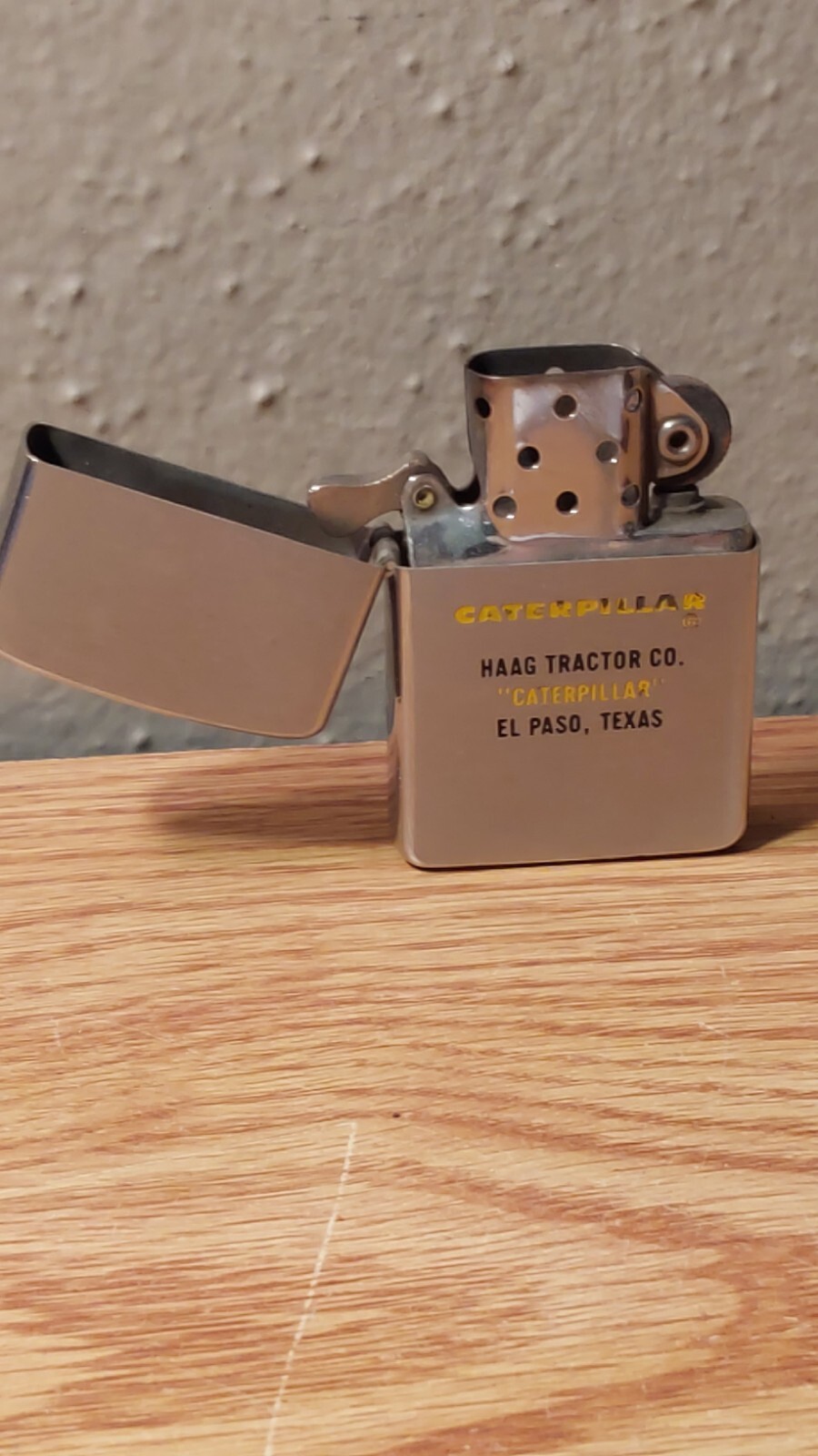 1958 ZIPPO ADVERTISING LIGHTER FOR ''CATERPILLAR'' HAAG TRACTOR CO. EL