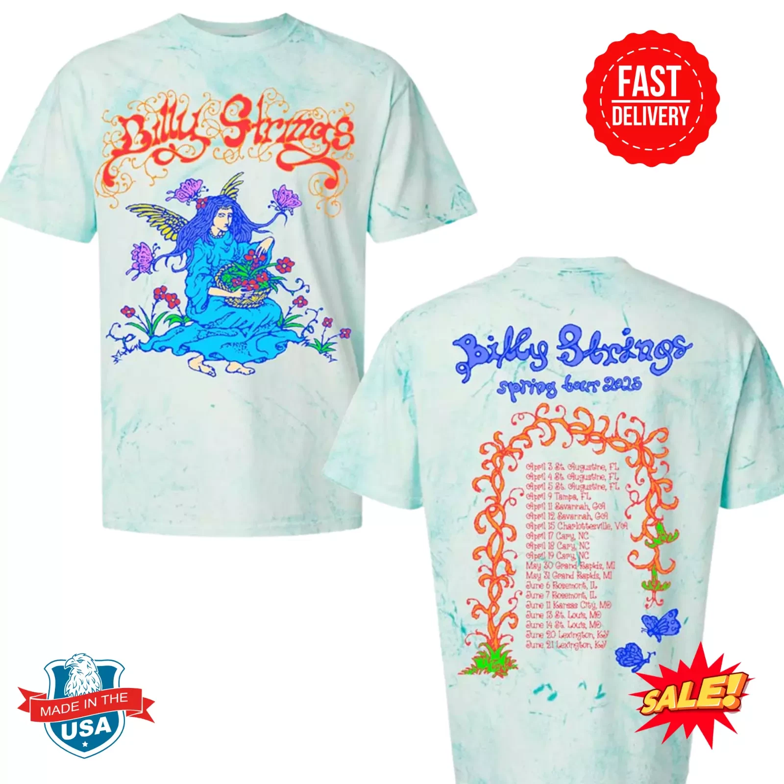 Billy Strings Spring Tour 2025 Tee 3D T-Shirt AOP Gift For Fan 2 side QT674